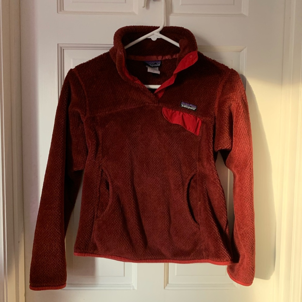 Maroon Patagonia Snap-T Retool Pullover Fleece Jacket XS